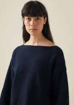 Clearance Panelled Boiled Wool Sweater Women Knitwear