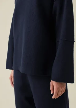 Clearance Panelled Boiled Wool Sweater Women Knitwear
