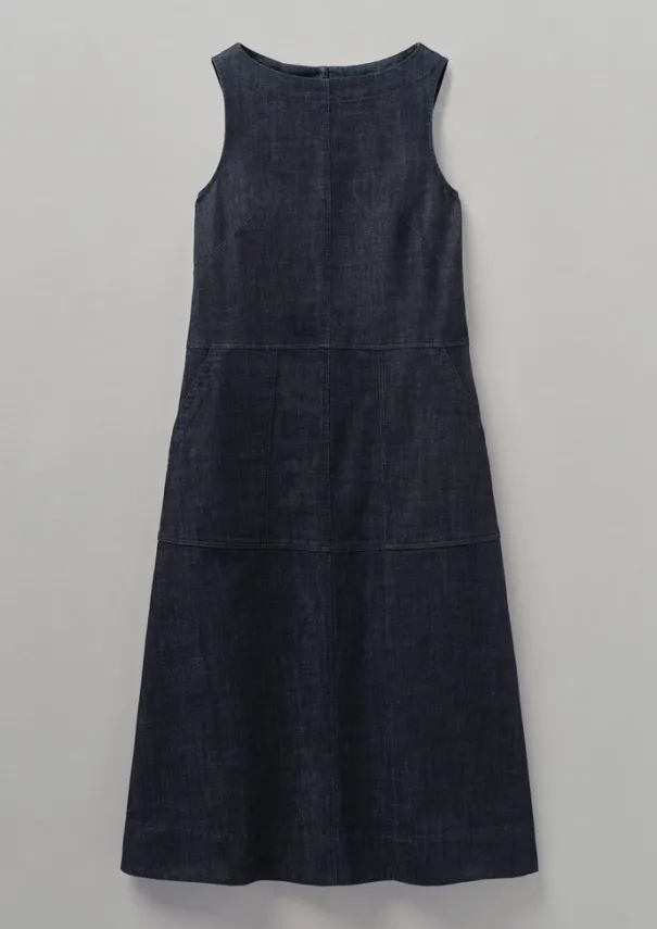 Sale Panelled Organic Denim Dress Women Denim|Workwear