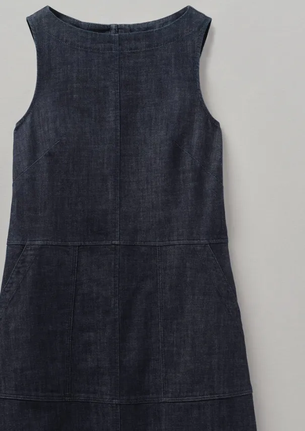 Sale Panelled Organic Denim Dress Women Denim|Workwear