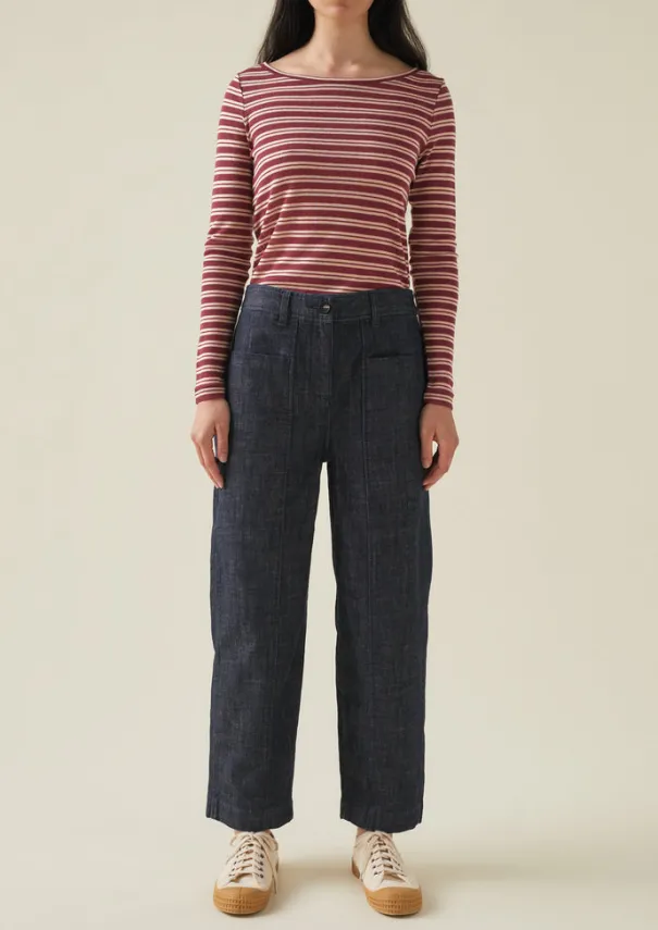 Panelled Organic Denim Trousers Women Denim|Workwear