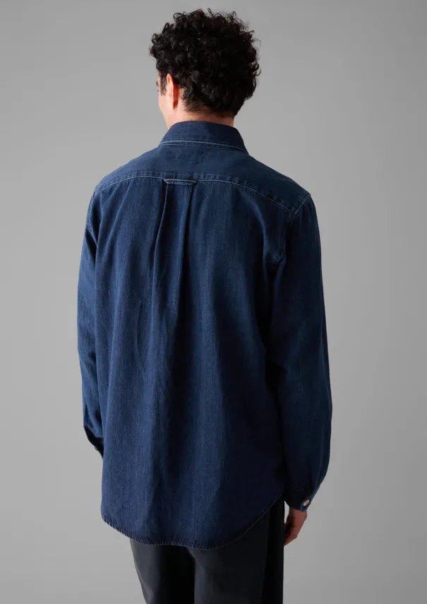 Outlet Patch Pocket Denim Shirt Denim|Workwear
