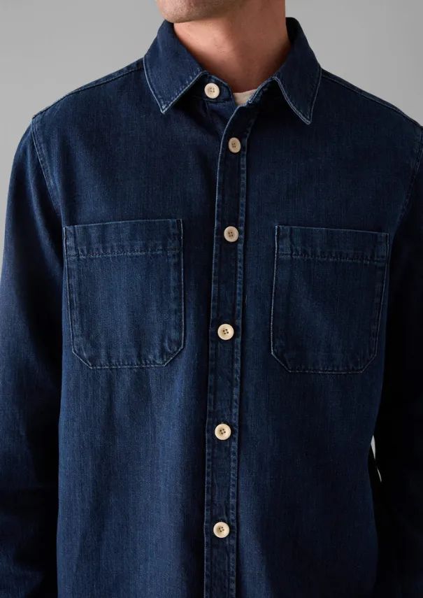 Outlet Patch Pocket Denim Shirt Denim|Workwear