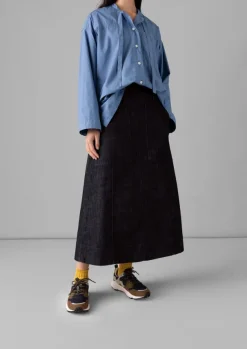 Online Patch Pocket Organic Denim Skirt Women Denim|Workwear