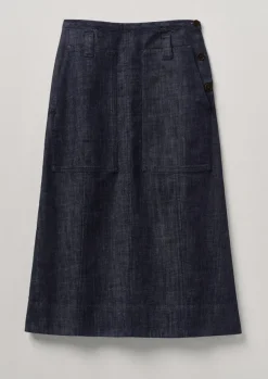 Online Patch Pocket Organic Denim Skirt Women Denim|Workwear