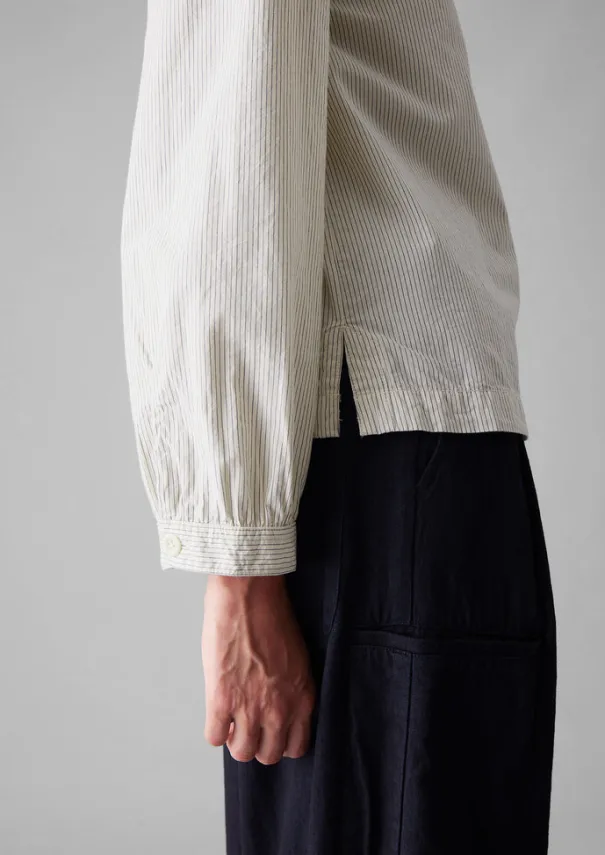 Sale Patch Pocket Stripe Organic Cotton Shirt Women Shirts|Tops & Tees