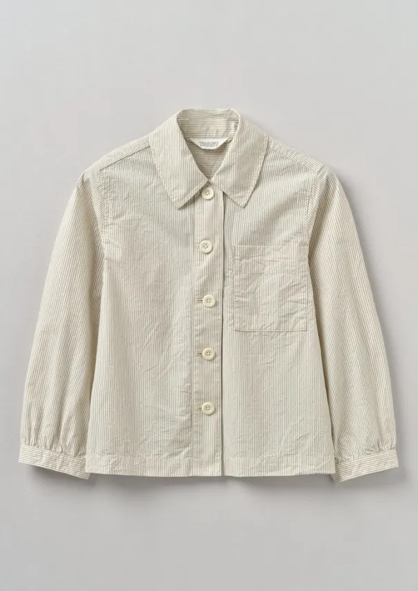 Sale Patch Pocket Stripe Organic Cotton Shirt Women Shirts|Tops & Tees