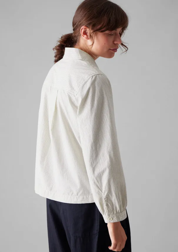 Sale Patch Pocket Stripe Organic Cotton Shirt Women Shirts|Tops & Tees
