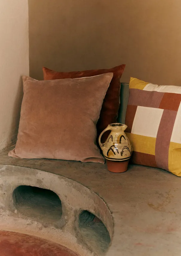 Online Patchwork Linen Cushion Cover Textiles|Cushions & Covers