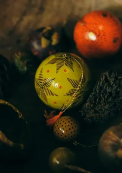 Pointed Star Hand Painted Bauble Christmas Decorations