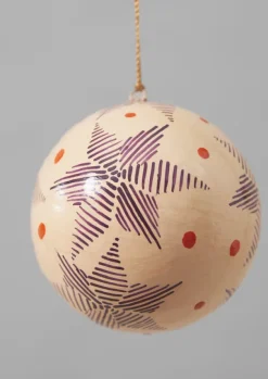 Pointed Star Hand Painted Bauble Christmas Decorations