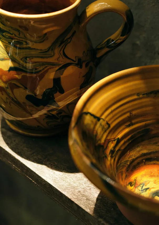Online Poterie Barbotine Marbled Pitcher Ceramics