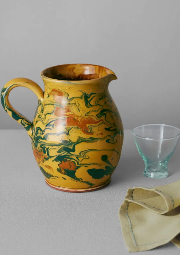 Online Poterie Barbotine Marbled Pitcher Ceramics