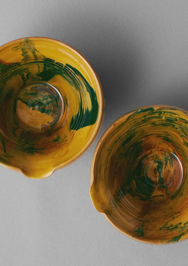 Outlet Poterie Barbotine Marbled Pouring Bowl Ceramics|Tableware