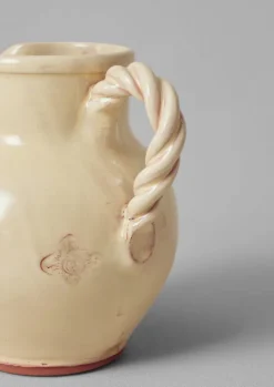 New Poterie Barbotine Twisted Handle Pitcher Ceramics
