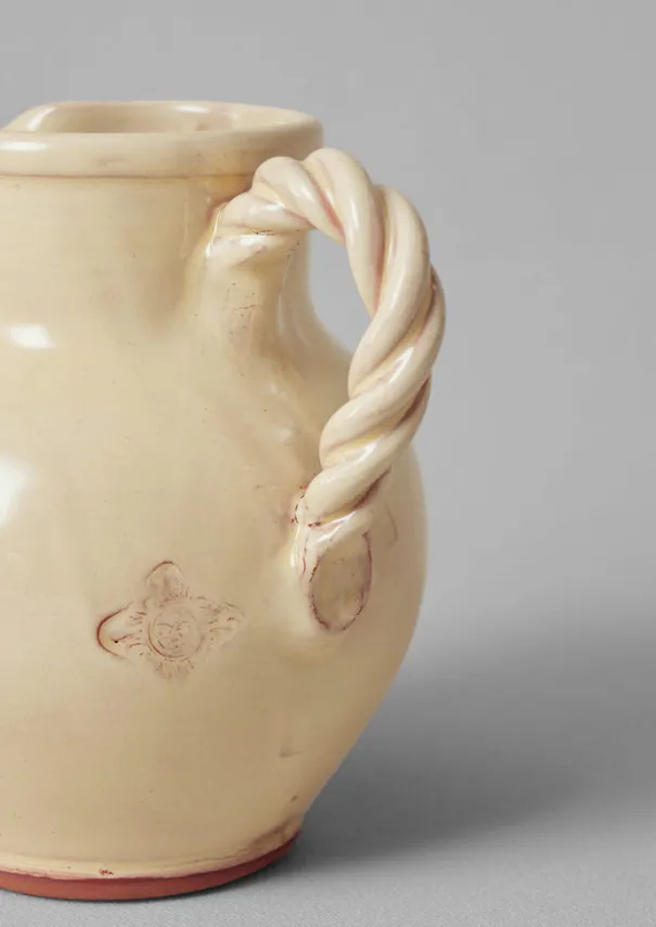 New Poterie Barbotine Twisted Handle Pitcher Ceramics