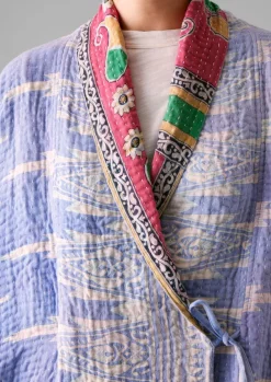 Clearance Repurposed Kantha Coat Women Gowns|Nightwear
