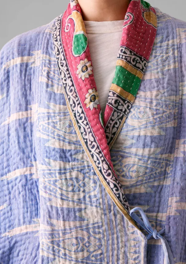 Clearance Repurposed Kantha Coat Women Gowns|Nightwear