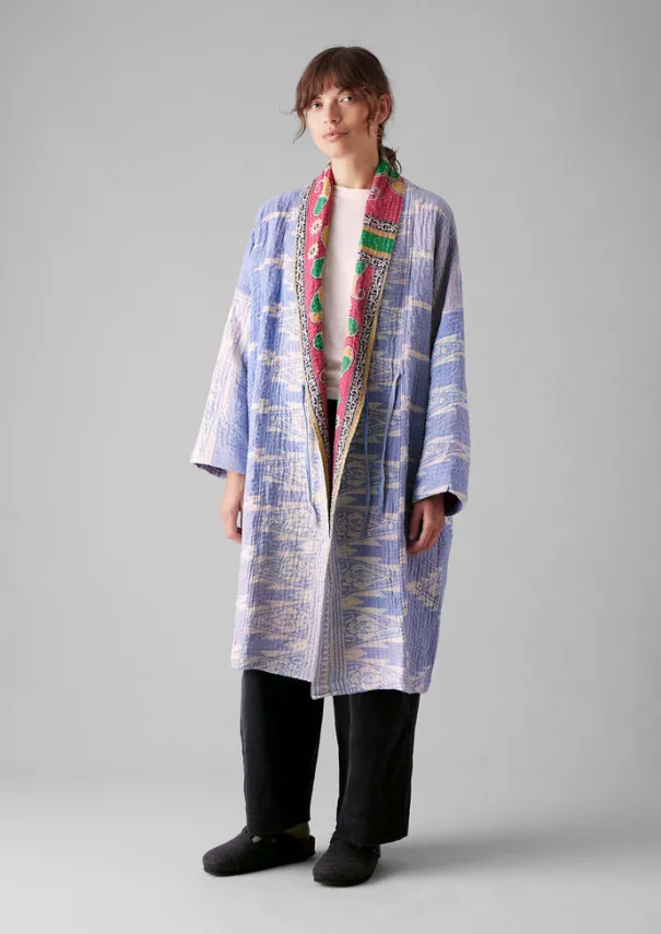 Clearance Repurposed Kantha Coat Women Gowns|Nightwear