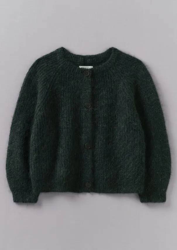 Outlet Ribbed Mohair Blend Cardigan Women Knitwear