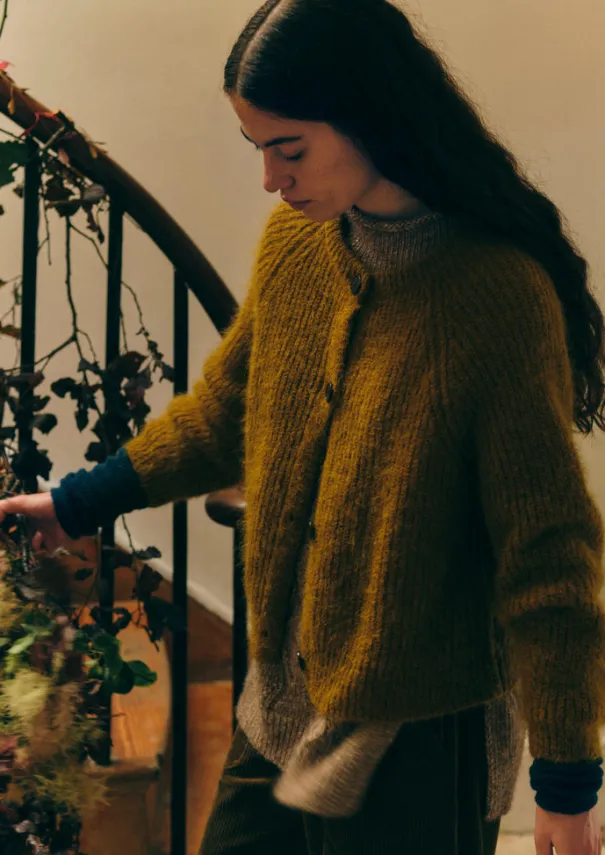 Discount Ribbed Mohair Blend Cardigan Women Cashmere|Knitwear