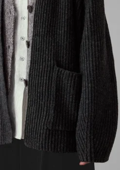 New Ribbed Wool Knitted Cardigan Women Knitwear