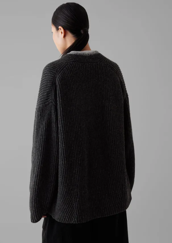 New Ribbed Wool Knitted Cardigan Women Knitwear