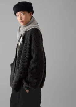 New Ribbed Wool Knitted Cardigan Women Knitwear