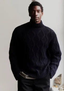 New Roll Neck Cable Knit Sweater Knitwear