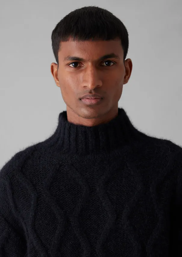 New Roll Neck Cable Knit Sweater Knitwear