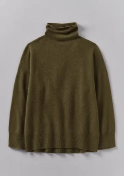 Roll Neck Wool Cashmere Sweater Women Cashmere|Loungewear