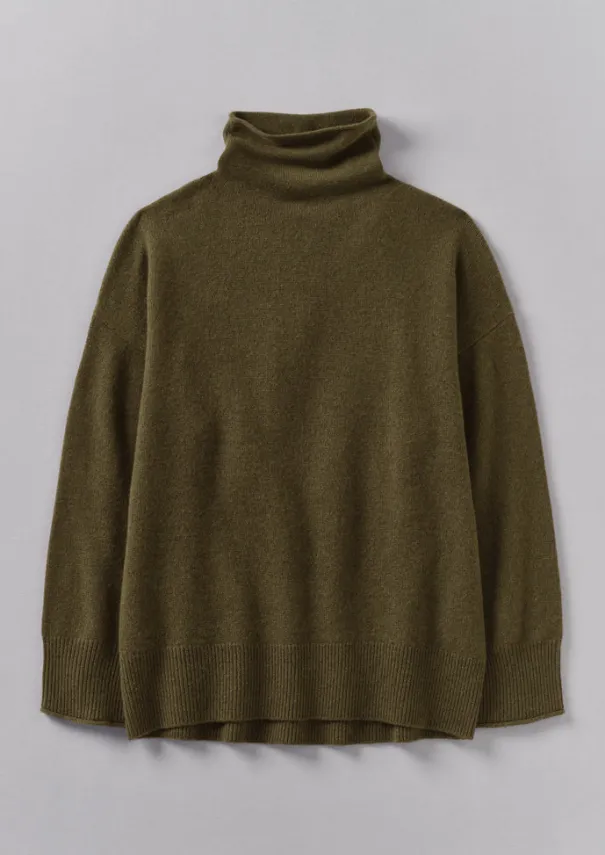 Roll Neck Wool Cashmere Sweater Women Cashmere|Loungewear
