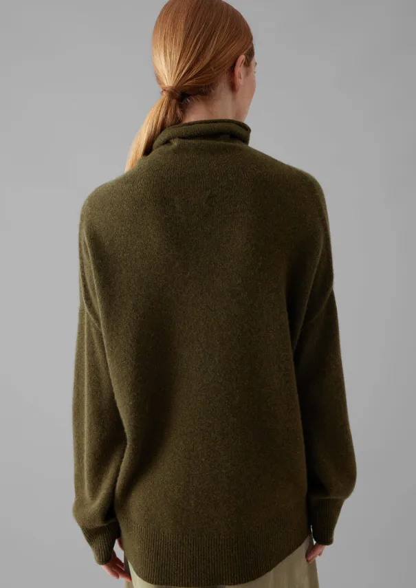 Roll Neck Wool Cashmere Sweater Women Cashmere|Loungewear