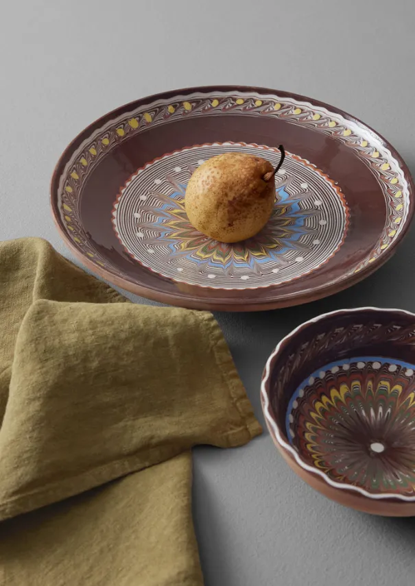 New Romanian Horezu Serving Plate Ceramics|Tableware