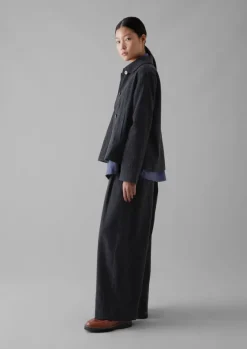 Clearance Seersucker Check Round Collar Jacket Women Coats & Jackets