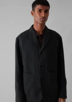 Clearance Seersucker Wool Cotton Blazer Coats & Jackets