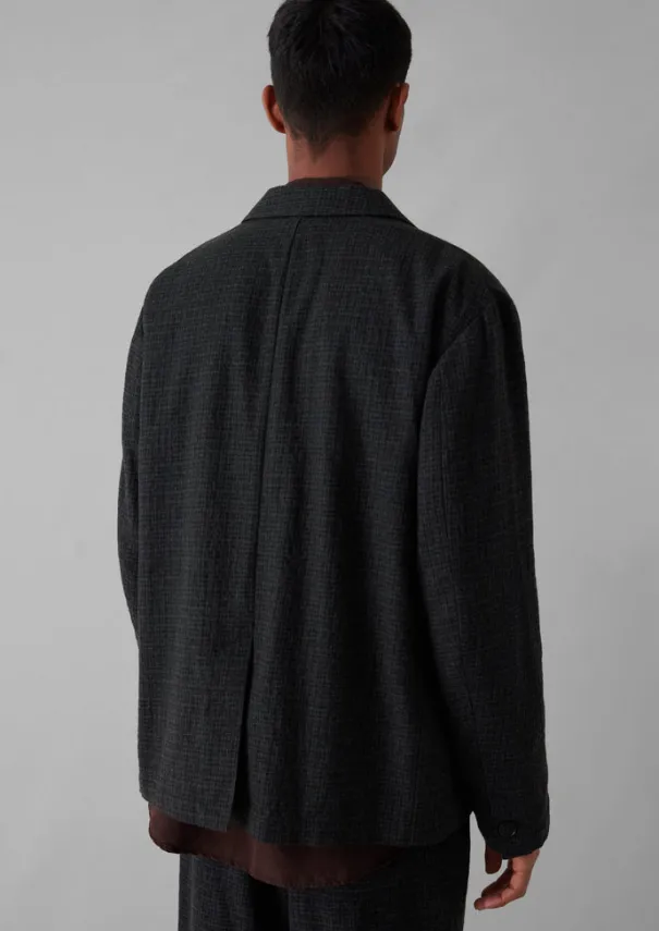 Clearance Seersucker Wool Cotton Blazer Coats & Jackets