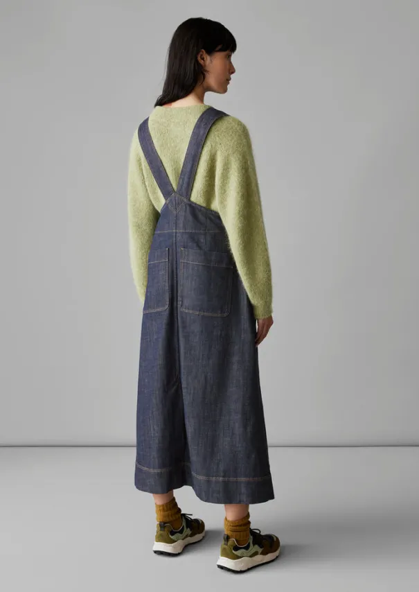 Sale Side Button Denim Pinafore Dress Women Denim|Dresses