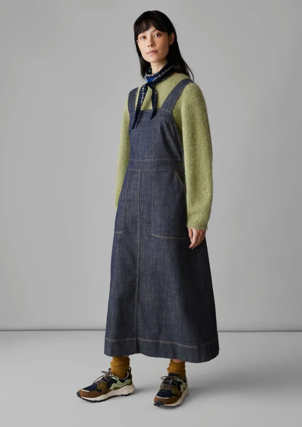 Sale Side Button Denim Pinafore Dress Women Denim|Dresses