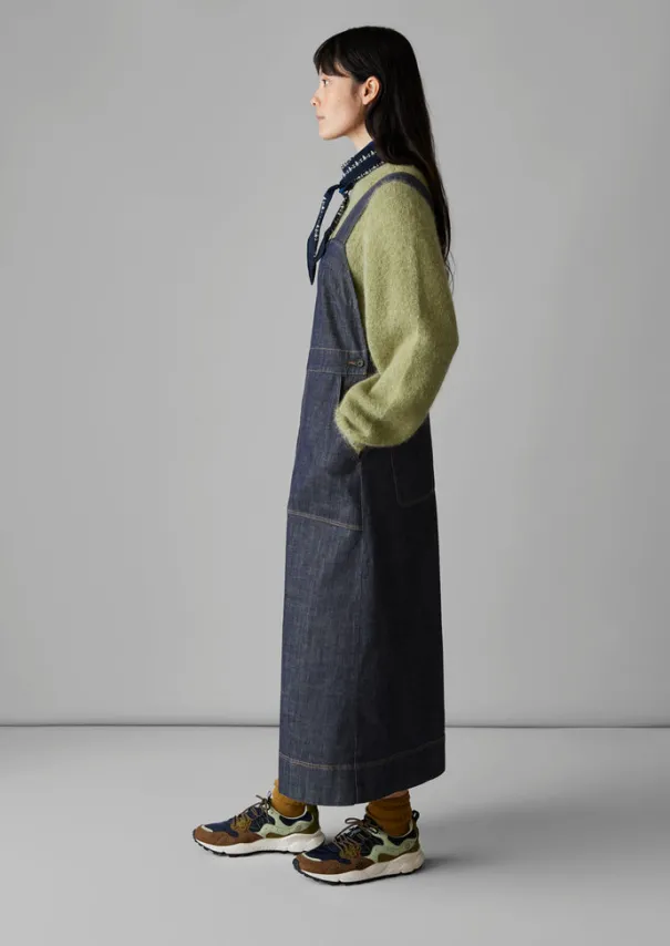 Sale Side Button Denim Pinafore Dress Women Denim|Dresses
