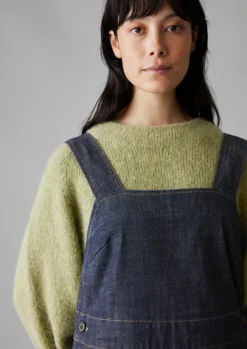 Sale Side Button Denim Pinafore Dress Women Denim|Dresses