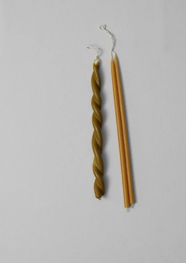 Hot Skar Organics Beeswax Twist Dinner Candle Candles & Holders