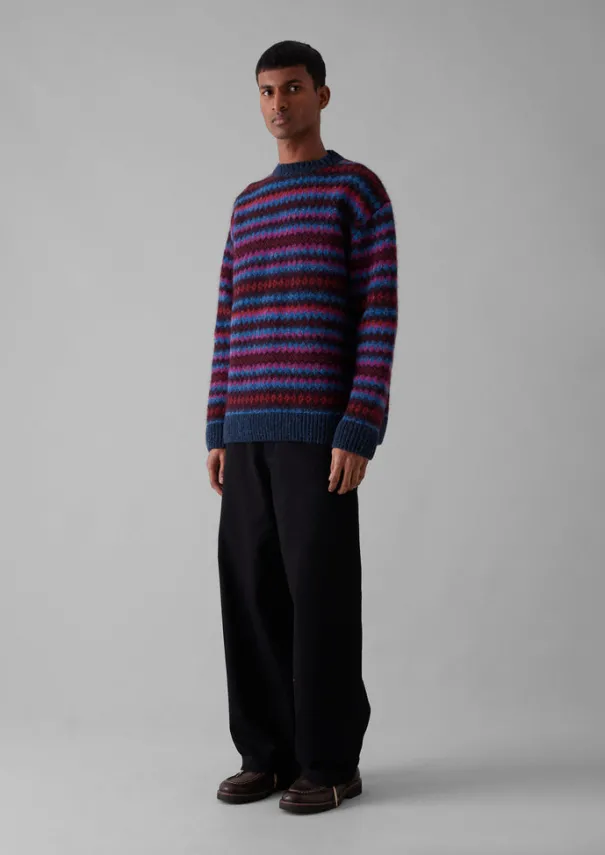 Online Soundwave Jacquard Crew Neck Sweater Knitwear