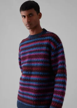 Online Soundwave Jacquard Crew Neck Sweater Knitwear