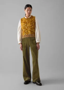 Online Space Dyed Wool Knitted Tank Women Knitwear