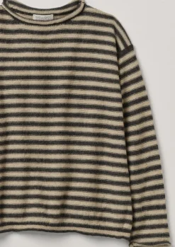 Stripe Alpaca Wool Sweater Women Loungewear|Knitwear