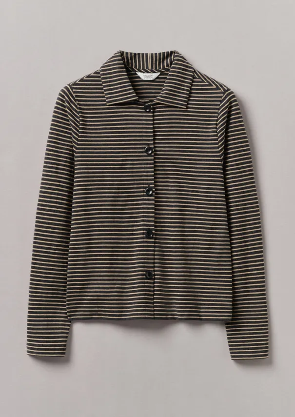 Clearance Stripe Cotton Jersey Shirt Women Jersey|Shirts