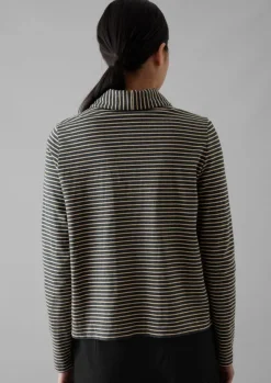 Clearance Stripe Cotton Jersey Shirt Women Jersey|Shirts