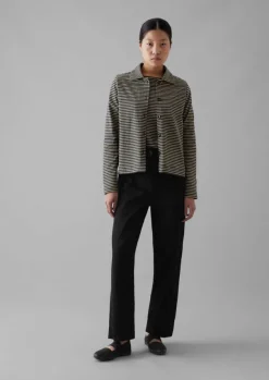 Clearance Stripe Cotton Jersey Shirt Women Jersey|Shirts