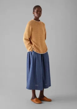 New Stripe Linen Cotton Sweater Women Linen|Jersey